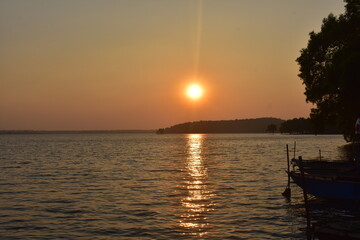 sunset on the lake