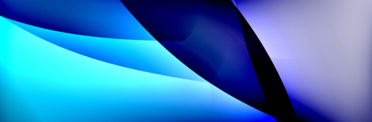 Fluid gradient neon color waves, vector abstract background