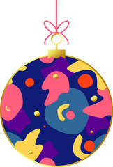 Vector Christmas and New Year geometric Christmas ball. Scandinavian design

