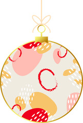 Vector Christmas and New Year geometric Christmas ball. Scandinavian design
