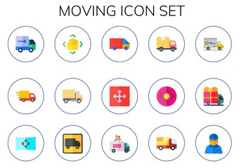 moving icon set