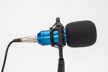 Condenser microphone on a white background