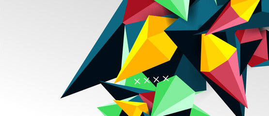 3d low poly abstract shape background vector illustration