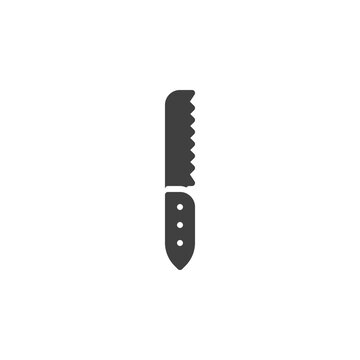 Bread knife vector icon. filled flat sign for mobile concept and web design. Saw knife glyph icon. Symbol, logo illustration. Vector graphics