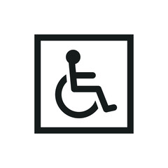 Disabled handicap icon, handicap parking sign
