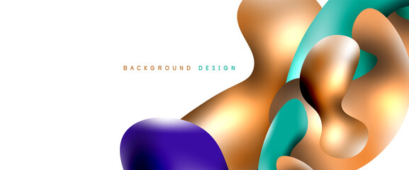 Bubbles abstract background. Liquid splashes on white vector template