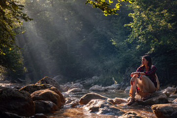 A woman explores new, magical, and fantastic places around the world