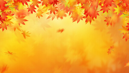 Asian-style background that expresses the autumn leaves