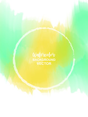 Abstract. Watercolor color gradation green-yellow background. vector.