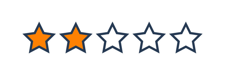 Five stars customer product rating review flat icon