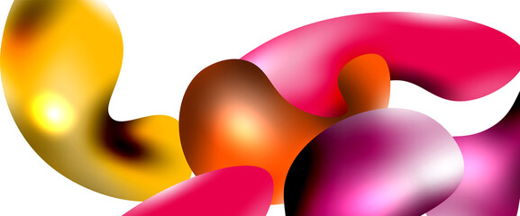 Bubbles abstract background. Liquid splashes on white vector template