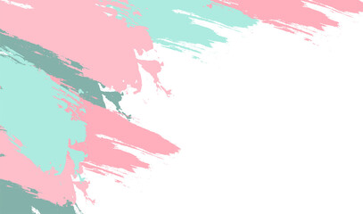 Fototapeta premium Abstract. Brush paint acrylic stroke color pink-green background. Vector.