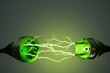 Green energy power plug with electrical lightning
