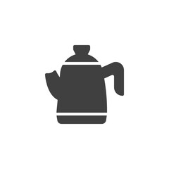 Coffee pot, kettle vector icon. filled flat sign for mobile concept and web design. Teapot glyph icon. Symbol, logo illustration. Vector graphics