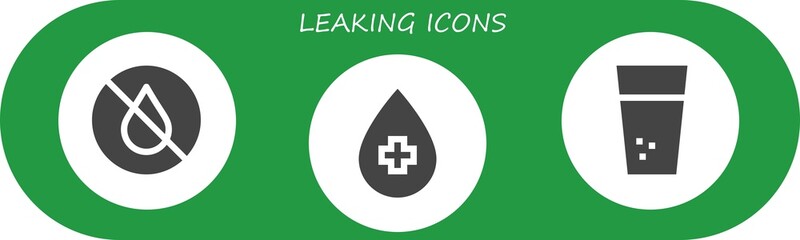 leaking icon set