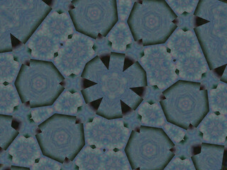 Illustration of a dark-blue abstract kaleidoscope as background - obrazy, fototapety, plakaty