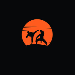 Silhouette vector fighting design © Anang