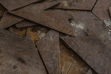 corners of a wooden floor in a abandoned house