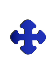 blue cross isolated on white background