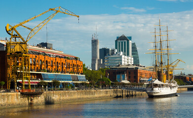 Panoramic view of Puerto Madero in downtown of Buenos Aires in Argentina