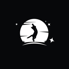 Fototapeta premium Silhouette cat vector illustration design