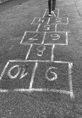 Hopscotch game on the street