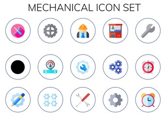 mechanical icon set