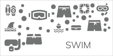 swim icon set