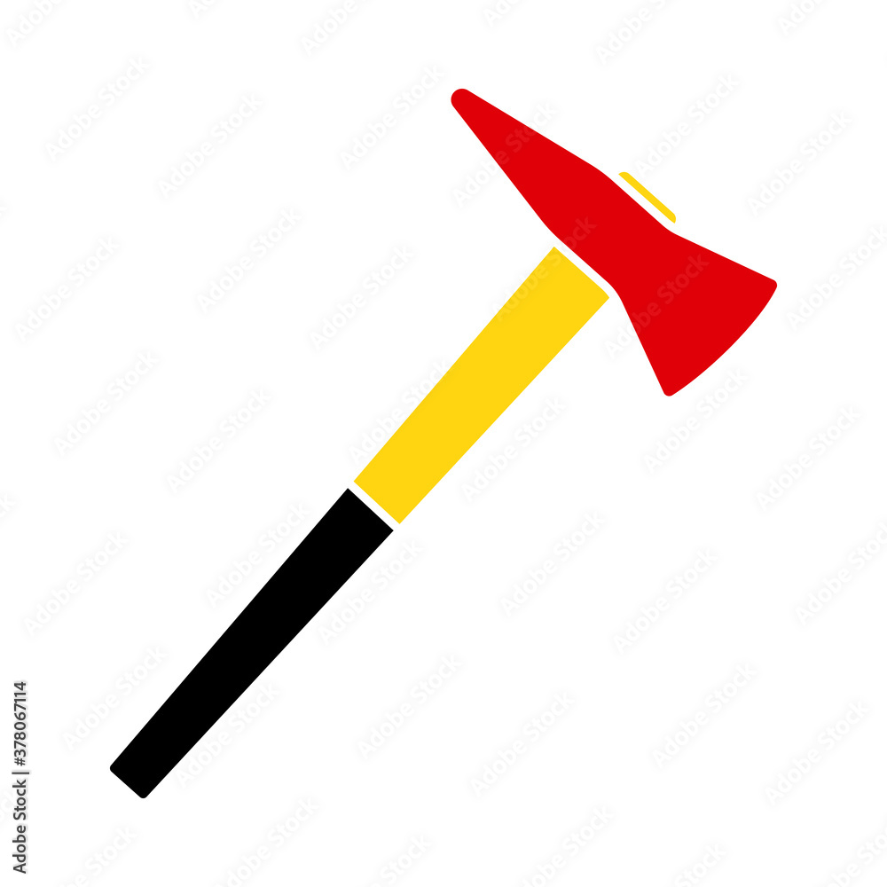 Sticker fire axe icon