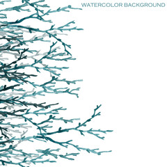 Obraz premium sea coral watercolor illustration. underwater background for design