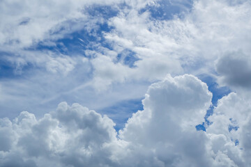 Naklejka na ściany i meble 白い雲がダイナミックに変化する空
