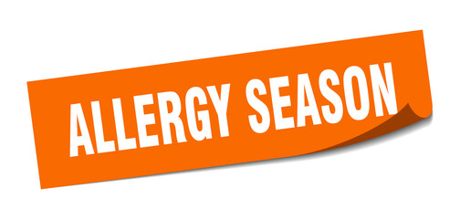 allergy season sticker. square isolated label sign. peeler