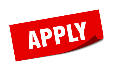 apply sticker. square isolated label sign. peeler