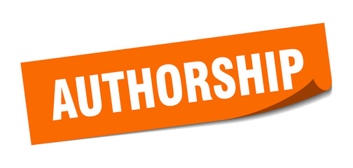 authorship sticker. square isolated label sign. peeler