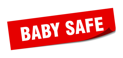 baby safe sticker. square isolated label sign. peeler