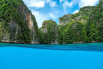 Clear sea of Phi Phi Islands Krabi Province, Thailand