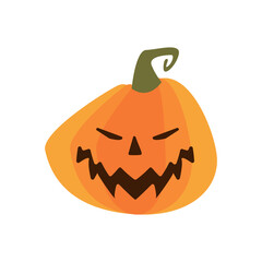 halloween pumpkin with face flat style icon