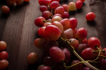 clusters of red grapes close up