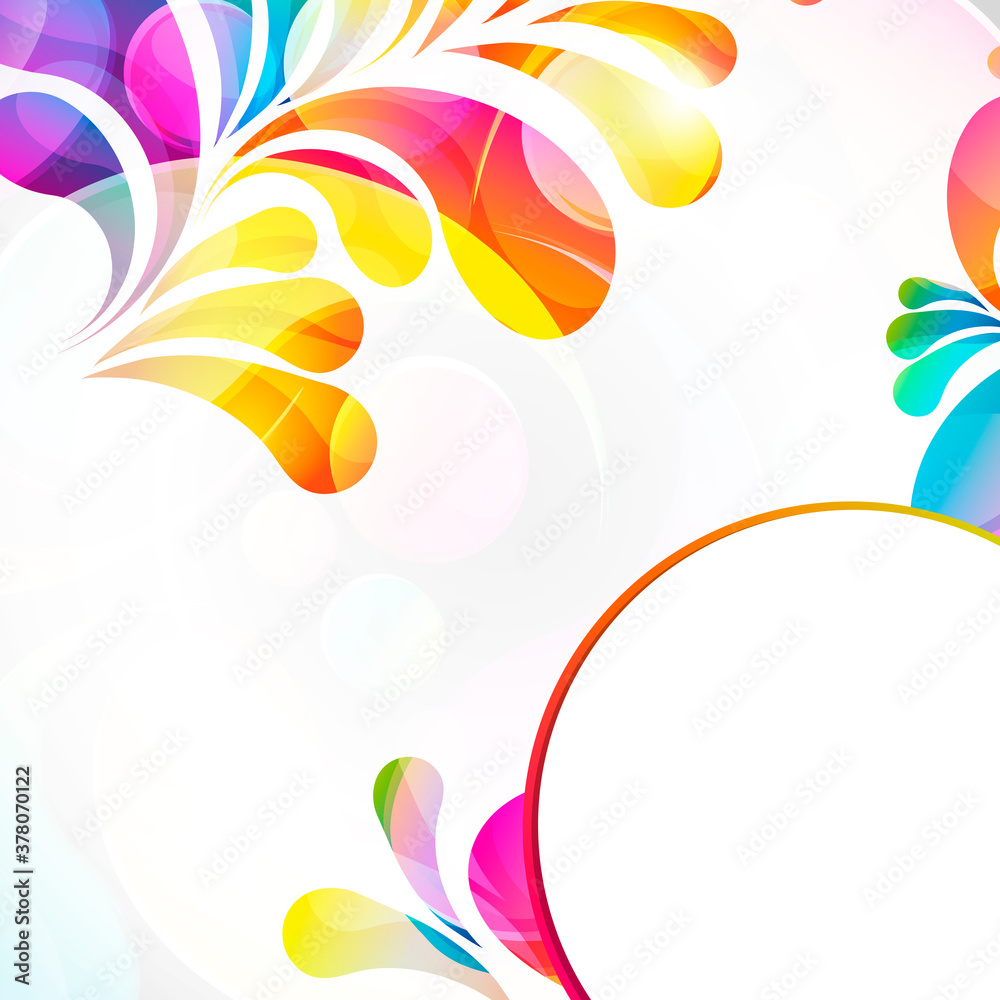 Aufkleber abstract colorful paisley arc-drop pattern on a white background. transparent colorful drops and cir