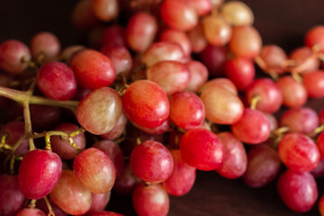 clusters of red grapes close up