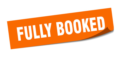 fully booked sticker. square isolated label sign. peeler