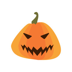 halloween pumpkin with face flat style icon