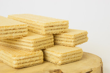 Ukrainian lemon waffles on white background