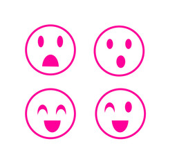 Emoji icons set. Emoticon for messenger, social media, web. Flat design. Vector illustration