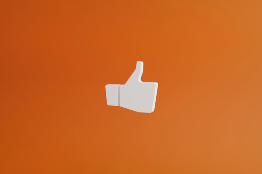 3d render, like kudo icons in orange color strava,