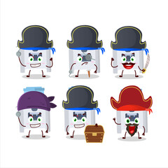 Cartoon character of water cooler with various pirates emoticons