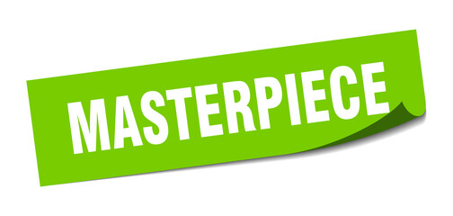 masterpiece sticker. square isolated label sign. peeler