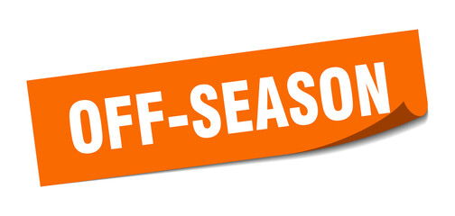 off-season sticker. square isolated label sign. peeler