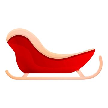 Santa sleigh icon. Cartoon of santa sleigh vector icon for web design isolated on white background