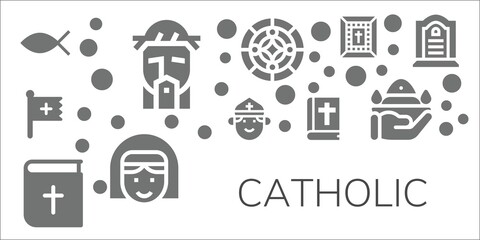 Modern Simple Set of catholic Vector filled Icons